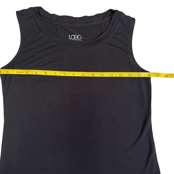 LOGO by Lori Goldstein Black Tank Top Shirt Tee Size XS Ombré Chiffon Bottom NEW - Picture 7 of 13